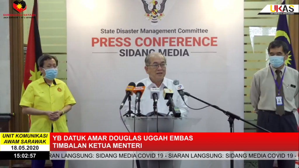 Sidang Media COVID-19 Sarawak oleh Yang Berhormat Datuk Amar Douglas Uggah Embas (18/05/2020)