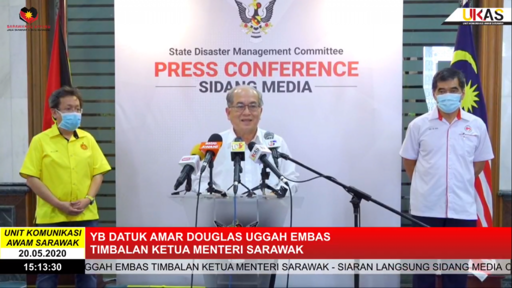 Sidang Media COVID-19 Sarawak oleh Yang Berhormat Datuk Amar Douglas Uggah Embas (20/05/2020)