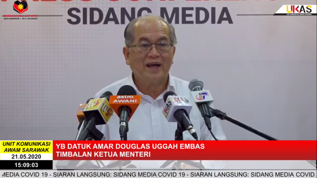 Sidang Media COVID-19 Sarawak oleh Yang Berhormat Datuk Amar Douglas Uggah Embas (21/05/2020)