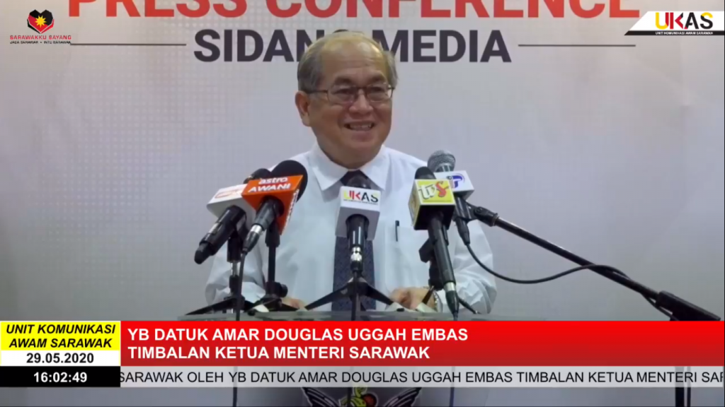 Sidang Media COVID-19 Sarawak oleh Yang Berhormat Datuk Amar Douglas Uggah Embas (29/05/2020)