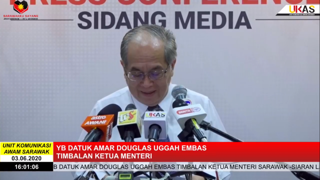 Sidang Media COVID-19 Sarawak oleh Yang Berhormat Datuk Amar Douglas Uggah Embas (03/06/2020)