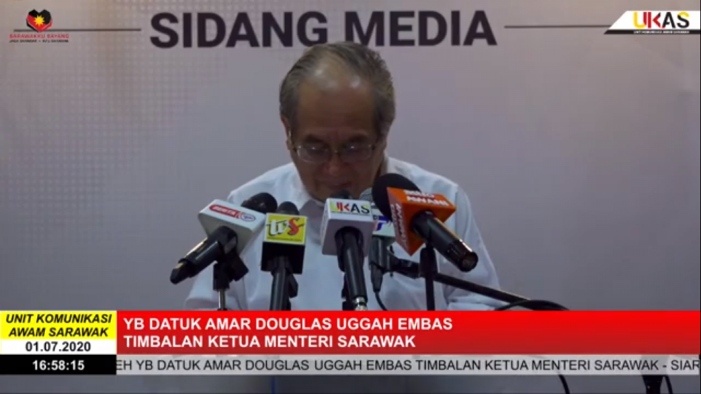 Sidang Media COVID-19 Sarawak oleh Yang Berhormat Datuk Amar Douglas Uggah Embas (01/07/2020)