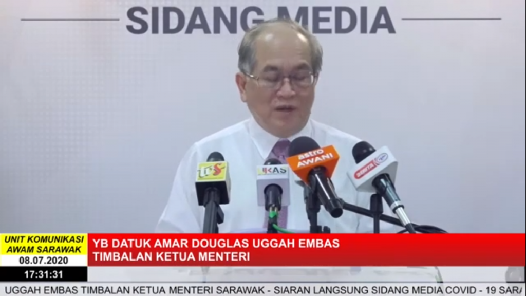 Sidang Media COVID-19 Sarawak oleh Yang Berhormat Datuk Amar Douglas Uggah Embas (08/07/2020)