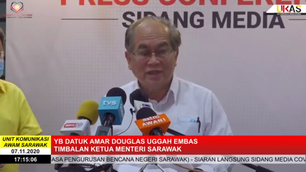 Sidang Media COVID-19 Sarawak oleh Yang Berhormat Datuk Amar Douglas Uggah Embas (07/11/2020)