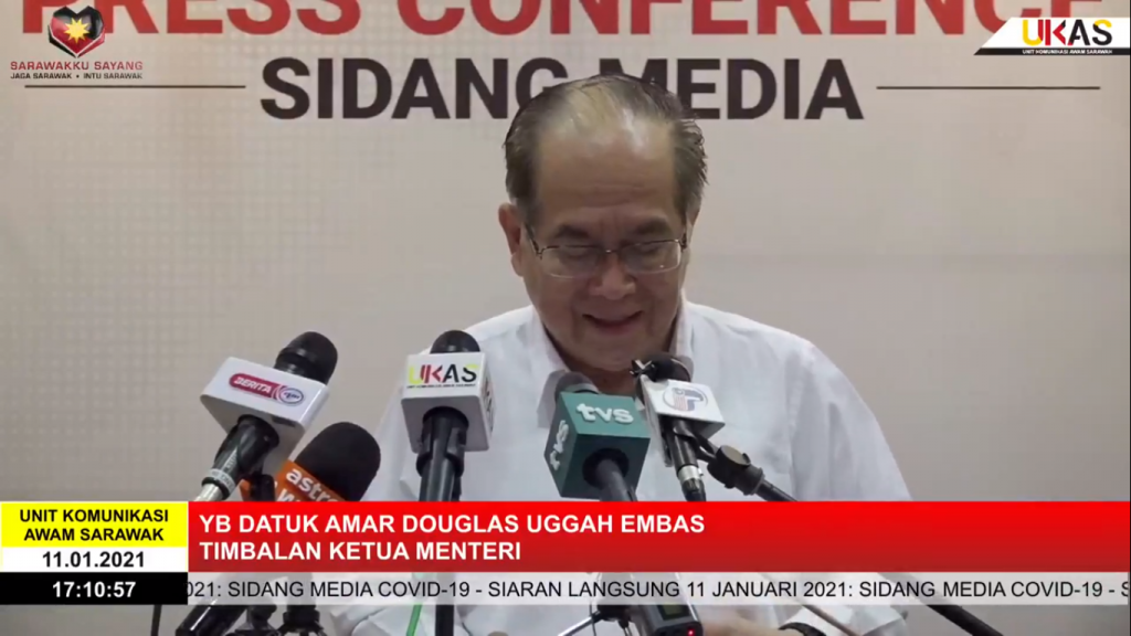 Sidang Media COVID-19 Sarawak oleh Yang Berhormat Datuk Amar Douglas Uggah Embas (11/01/2021)